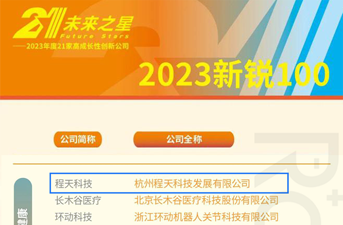 程天科技入选2023《中国企业家》新锐100医疗器械/健康企业榜单！
